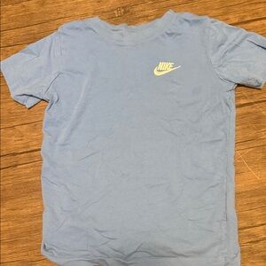 Nike Light Blue Kids Short Sleeve Tee with Chest Logo